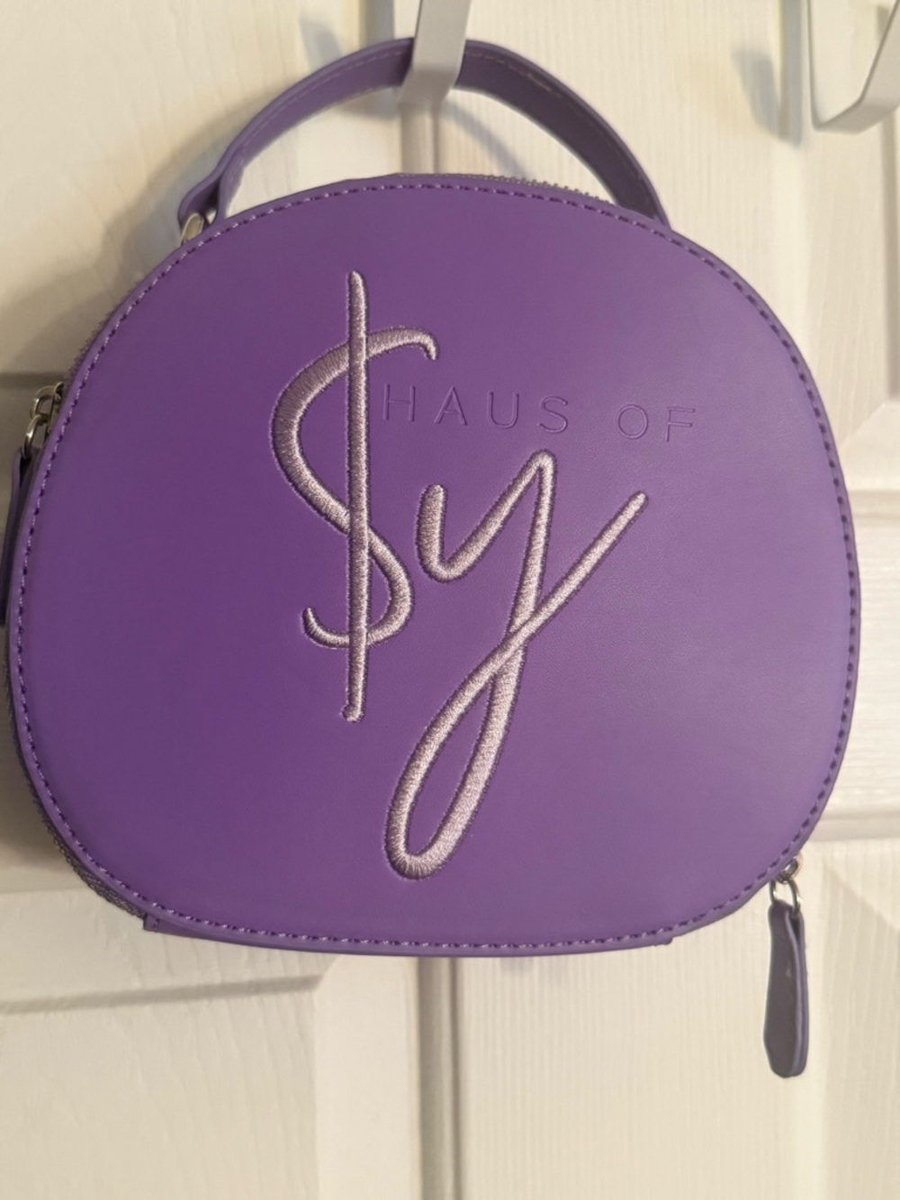 Haus of Sy Round Purple Mini Top-Handle Bag